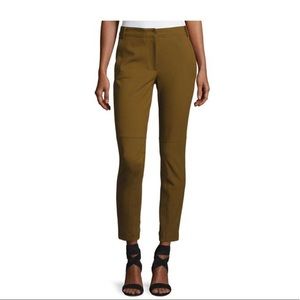Tibi “Anson” Rib Knit Insert Skinny Pant - Olive
